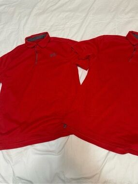 Two Under Armour Men’s Red Golf Polos -